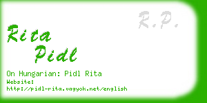 rita pidl business card